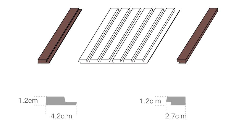 Acoustic 3D Slat Panel - (Panel 250x17x1.5 cm, Natural Oak) WPC Composite Panels Imitation Wood Slatted Cladding Frieze Slats
