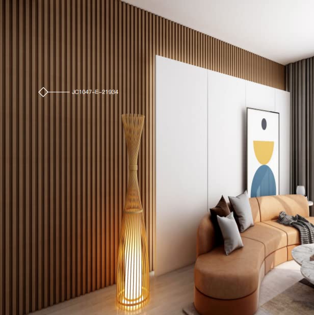 Acoustic 3D Slat Panel - (Panel 250x17x1.5 cm, Natural Oak) WPC Composite Panels Imitation Wood Slatted Cladding Frieze Slats