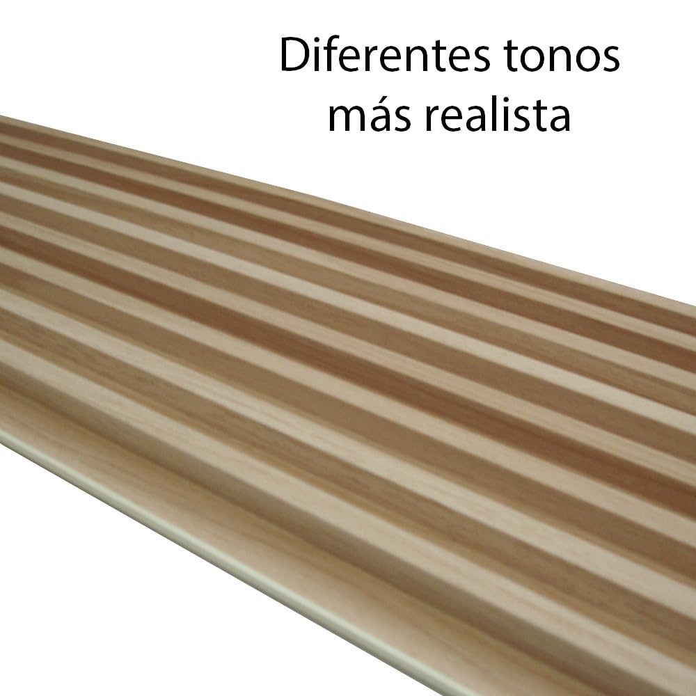 Acoustic 3D Slat Panel - (Panel 250x17x1.5 cm, Natural Oak) WPC Composite Panels Imitation Wood Slatted Cladding Frieze Slats