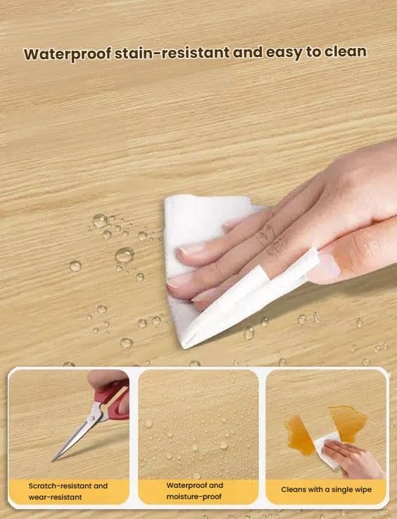 Wood Grain Wall Panels, Waterproof PVC Fluted Panels, 2mm Soundproof Faux Wood Wallpaper for Living Room Ceiling Decoration(40x300cm/15.75x118.11in)