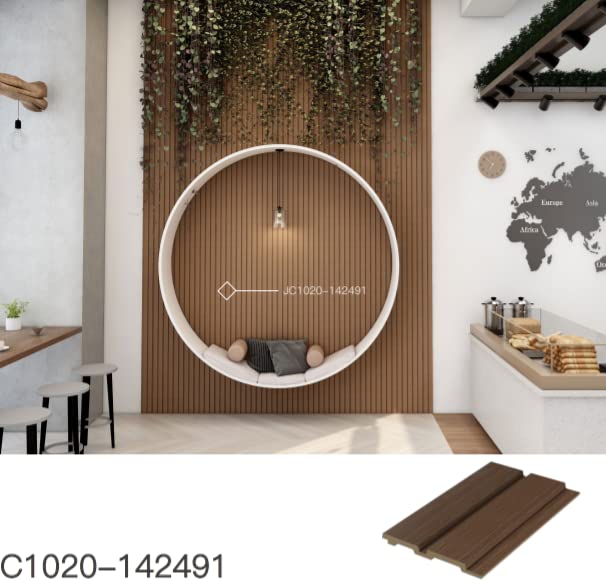 Acoustic 3D Slat Panel - (Panel 250x17x1.5 cm, Natural Oak) WPC Composite Panels Imitation Wood Slatted Cladding Frieze Slats