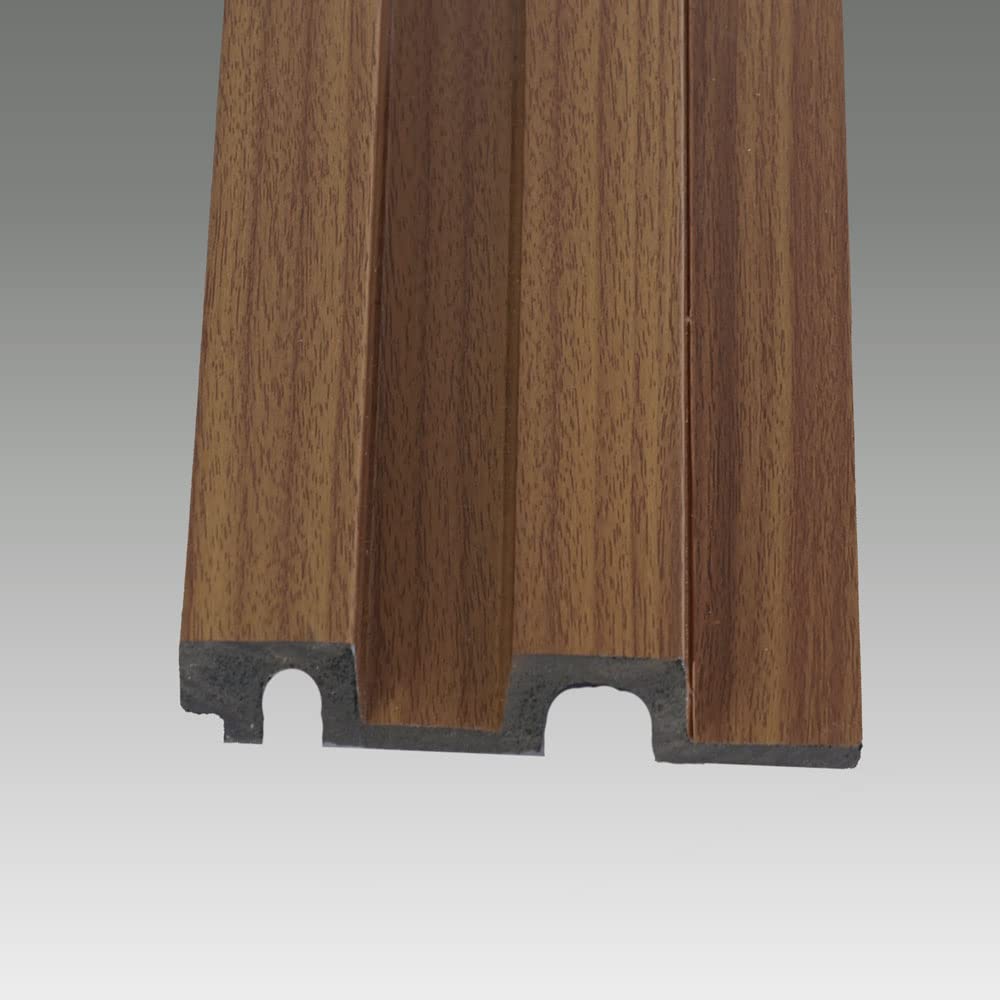 Acoustic 3D Slat Panel - (Panel 250x17x1.5 cm, Natural Oak) WPC Composite Panels Imitation Wood Slatted Cladding Frieze Slats