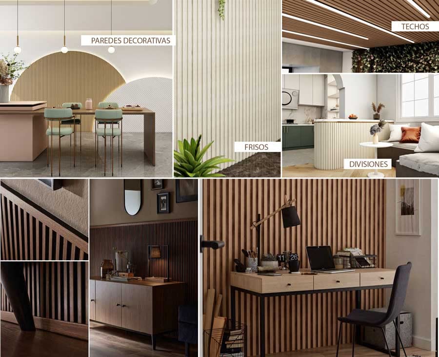 Acoustic 3D Slat Panel - (Panel 250x17x1.5 cm, Natural Oak) WPC Composite Panels Imitation Wood Slatted Cladding Frieze Slats