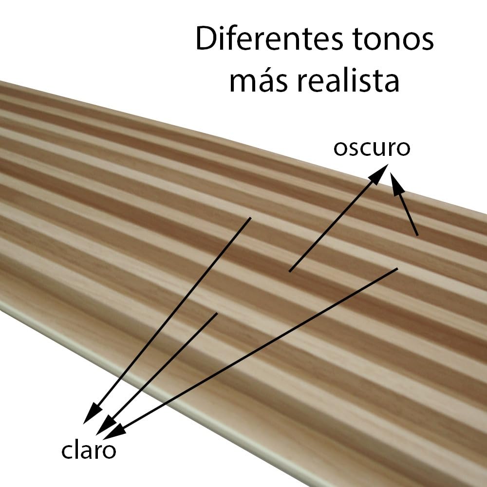 Acoustic 3D Slat Panel - (Panel 250x17x1.5 cm, Natural Oak) WPC Composite Panels Imitation Wood Slatted Cladding Frieze Slats