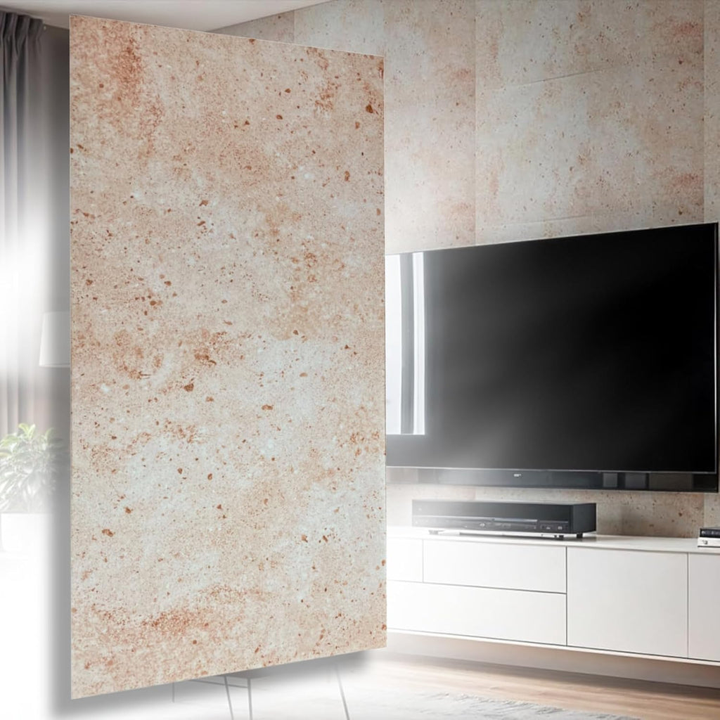 Polystyrene Ceiling Panels, XL Wall Panels, Decoration, Polystyrene and Concrete, Wall Cladding, 3 mm Thick, 100 x 50 cm, 6 m², Pack of 12