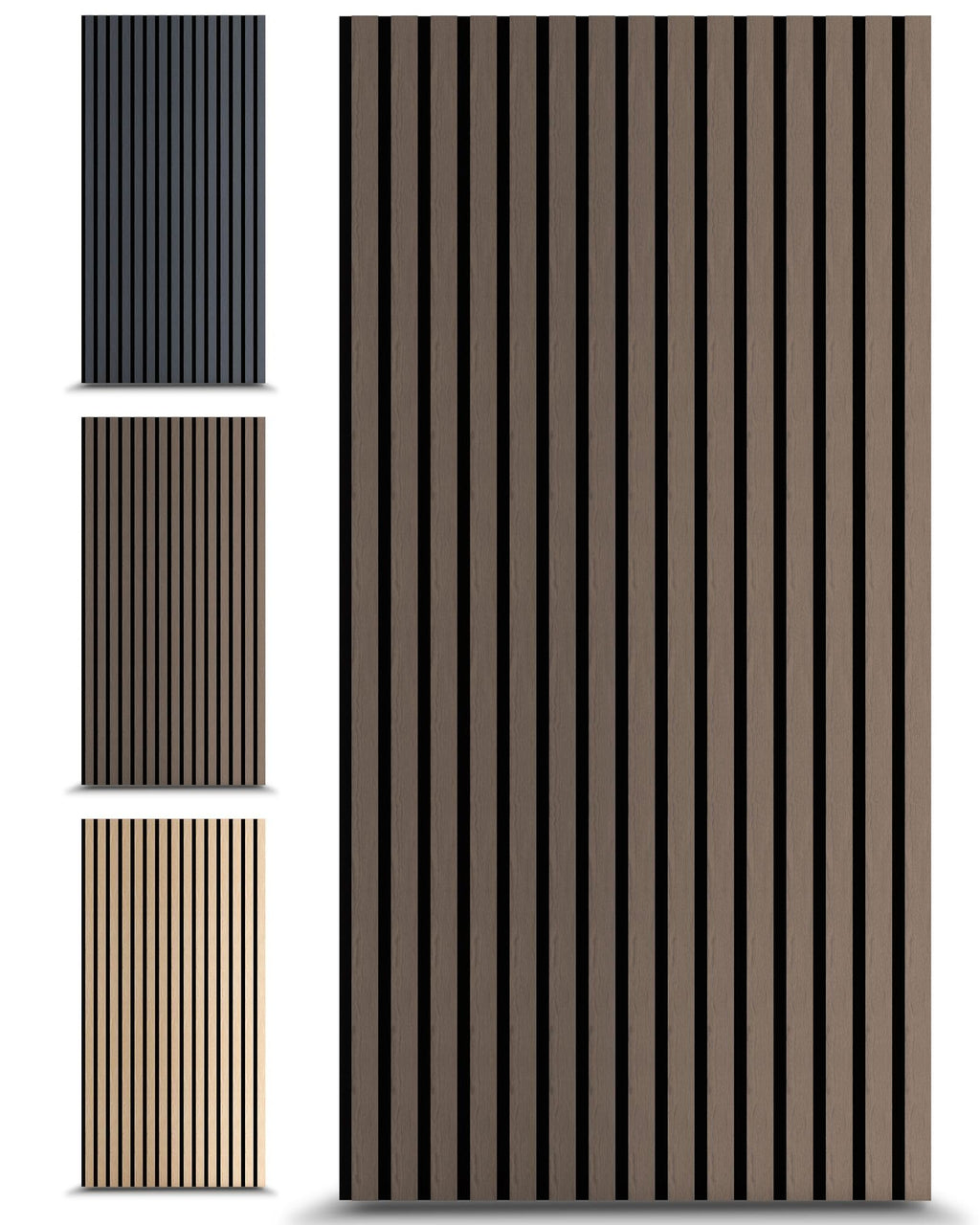 Acoustic panels 60x60 cm, 4 pieces black oak, wall covering, wooden wall panels, laminar wall with sound insulation