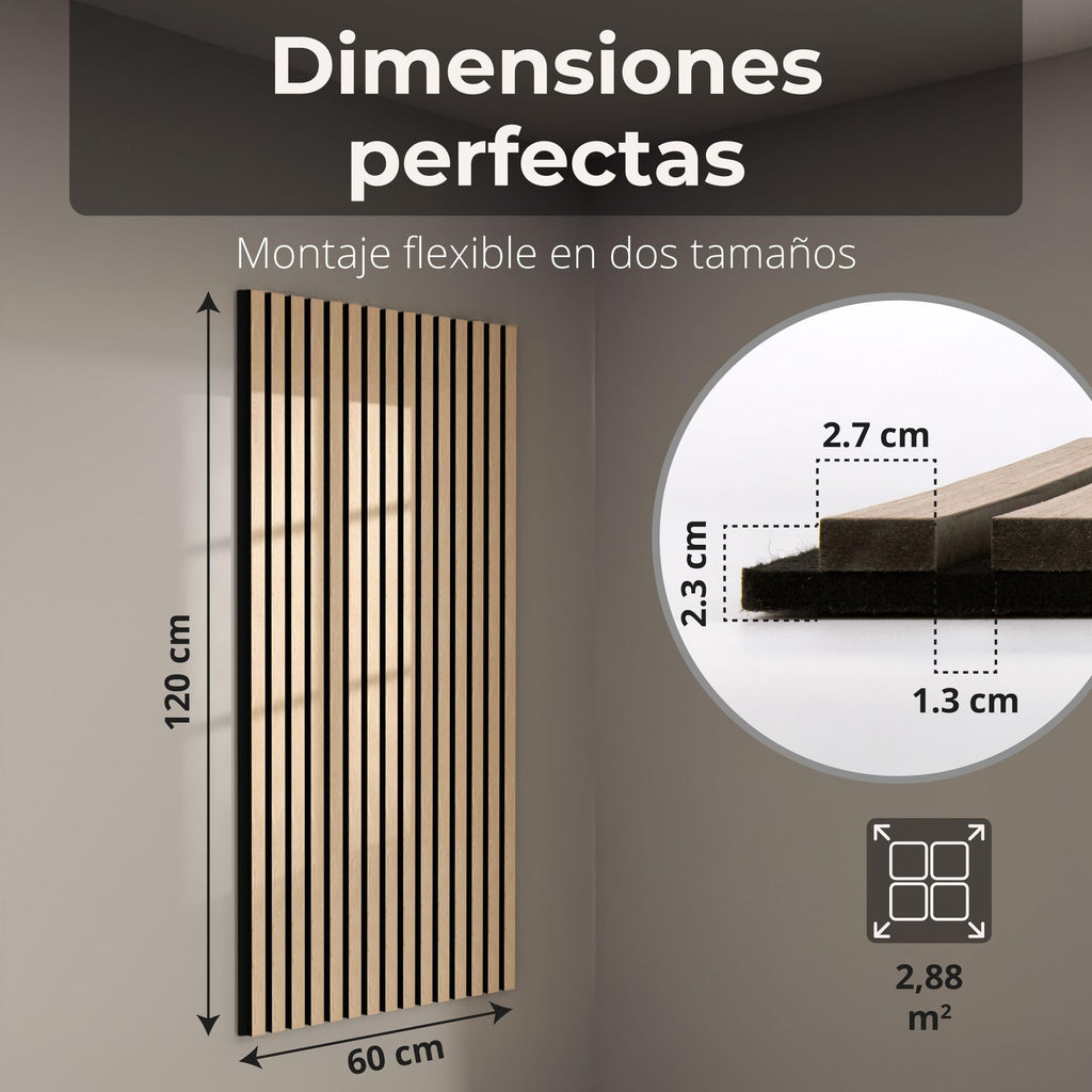 Acoustic panels 60x60 cm, 4 pieces black oak, wall covering, wooden wall panels, laminar wall with sound insulation