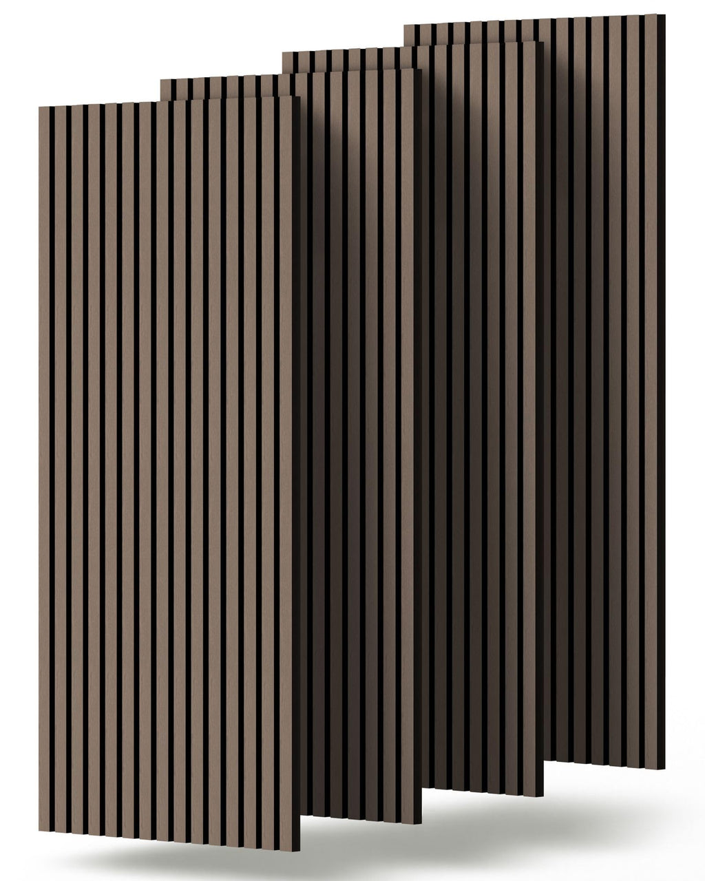 Acoustic panels 60x60 cm, 4 pieces black oak, wall covering, wooden wall panels, laminar wall with sound insulation