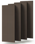 Acoustic panels 60x60 cm, 4 pieces black oak, wall covering, wooden wall panels, laminar wall with sound insulation