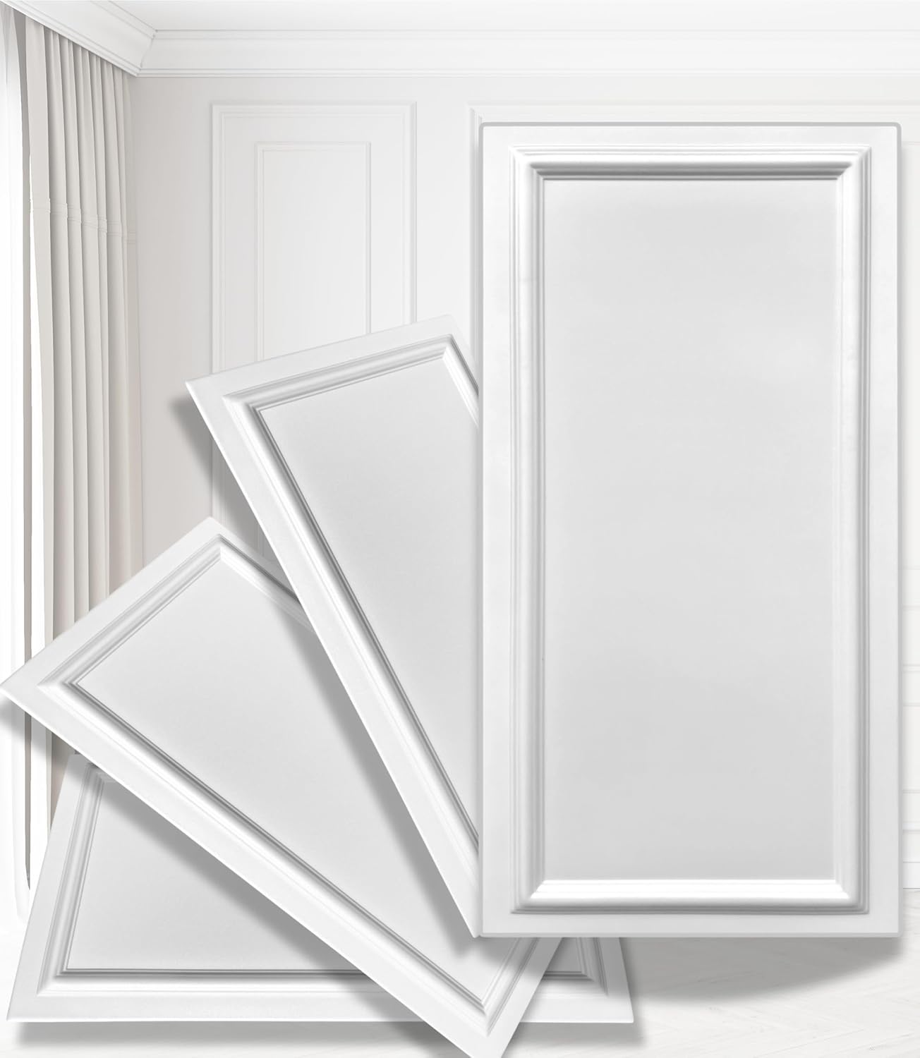 Polystyrene Ceiling Panels, XL Wall Panels, Decoration, Polystyrene and Concrete, Wall Cladding, 3 mm Thick, 100 x 50 cm, 6 m², Pack of 12