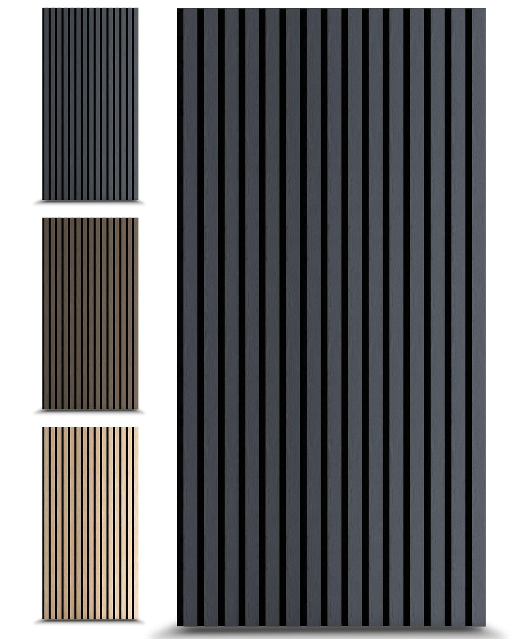 Acoustic panels 60x60 cm, 4 pieces black oak, wall covering, wooden wall panels, laminar wall with sound insulation