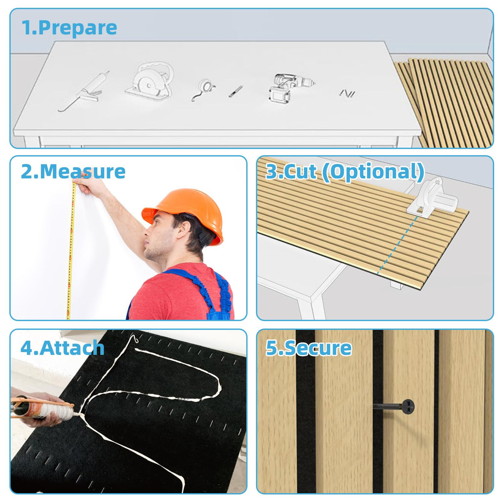 Art3d 3D Folding Acoustic Wall Panels, Soundproofing, 120 x 60 cm, Pack of 2, Felt Wall Cladding, Acoustic Felt Black 1.44 ㎡