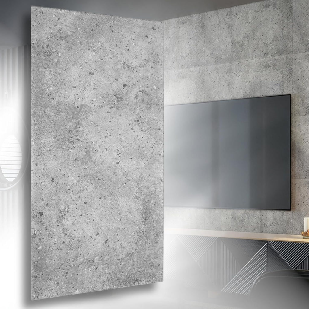 Polystyrene Ceiling Panels, XL Wall Panels, Decoration, Polystyrene and Concrete, Wall Cladding, 3 mm Thick, 100 x 50 cm, 6 m², Pack of 12