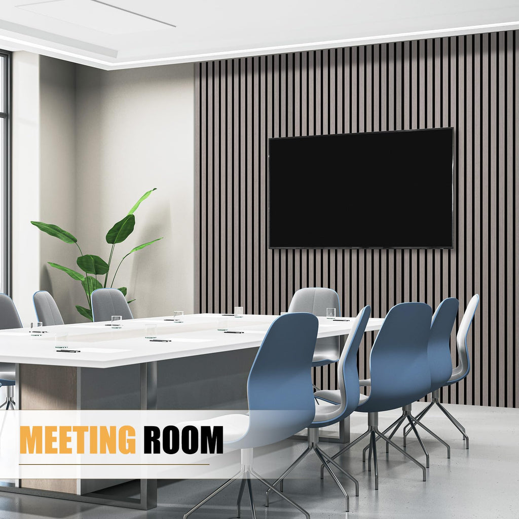 DOLLAR BOSS Wood Panels for Walls, Acoustic Wall Panels 120 x 60 cm, Pack of 2, Sound Proof Wood Panels, 3D Decorative Wall Panels, Slat Wall Panels