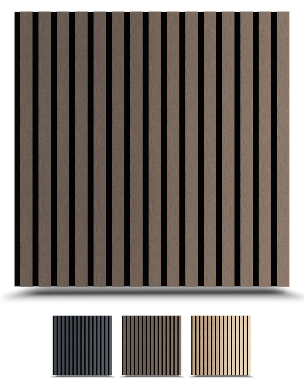 Acoustic panels 60x60 cm, 4 pieces black oak, wall covering, wooden wall panels, laminar wall with sound insulation