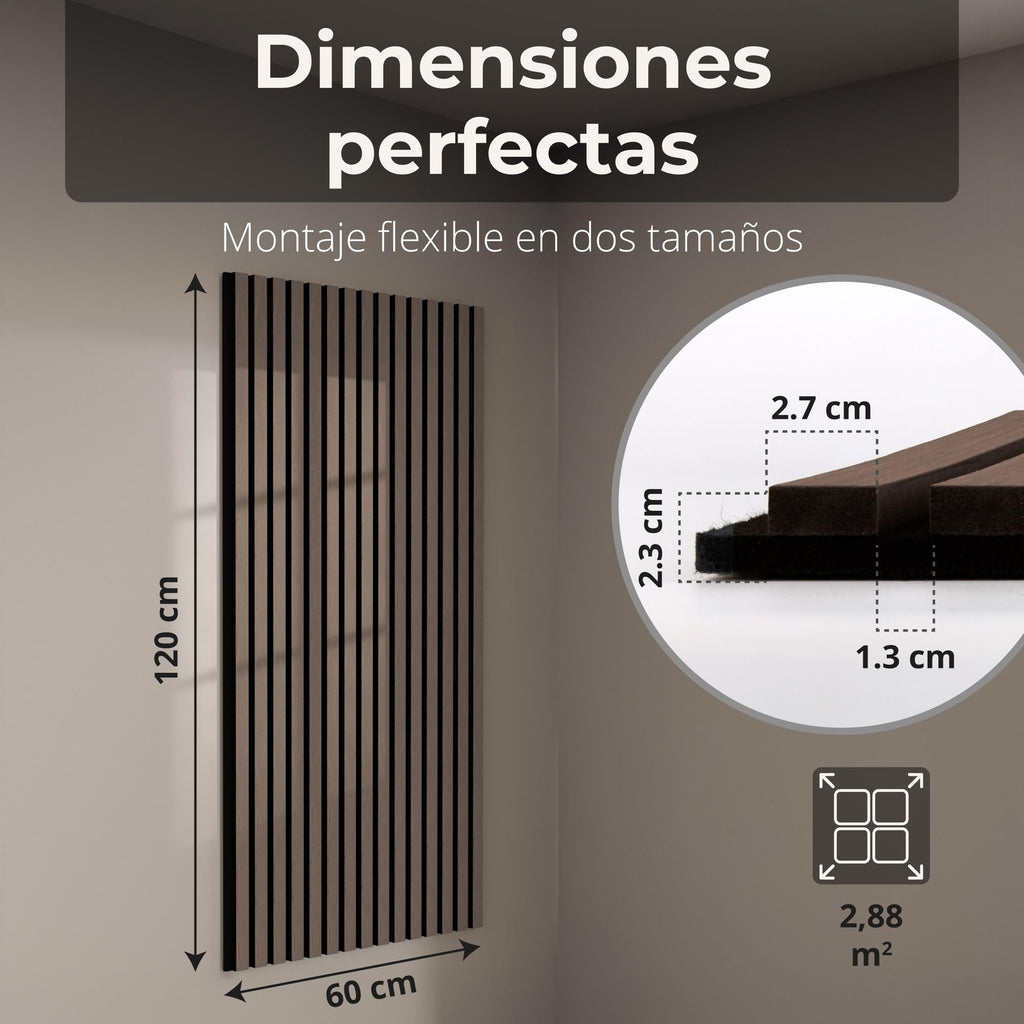 Acoustic panels 60x60 cm, 4 pieces black oak, wall covering, wooden wall panels, laminar wall with sound insulation
