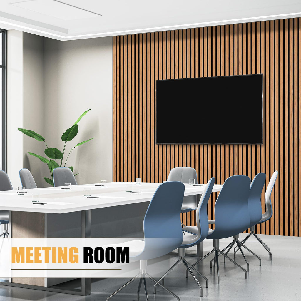 DOLLAR BOSS Wood Panels for Walls, Acoustic Wall Panels 120 x 60 cm, Pack of 2, Sound Proof Wood Panels, 3D Decorative Wall Panels, Slat Wall Panels