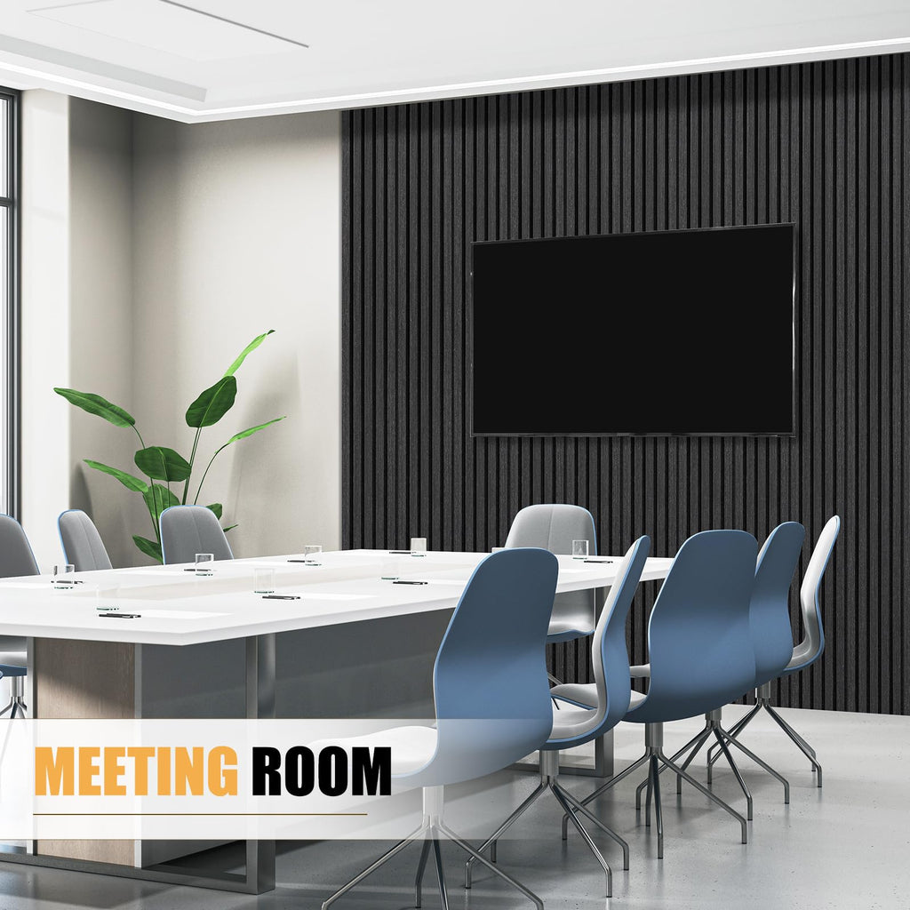 DOLLAR BOSS Wood Panels for Walls, Acoustic Wall Panels 120 x 60 cm, Pack of 2, Sound Proof Wood Panels, 3D Decorative Wall Panels, Slat Wall Panels