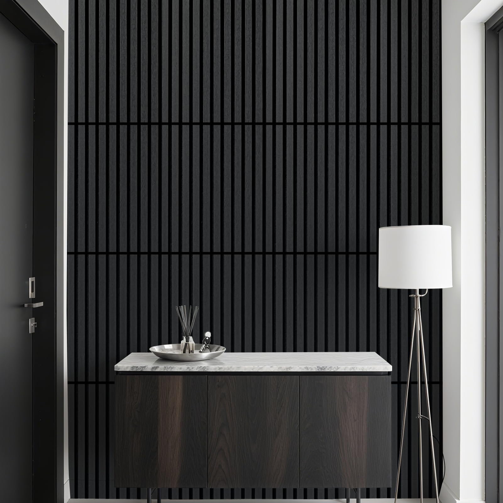Art3d 3D Folding Acoustic Wall Panels, Soundproofing, 120 x 60 cm, Pack of 2, Felt Wall Cladding, Acoustic Felt Black 1.44 ㎡