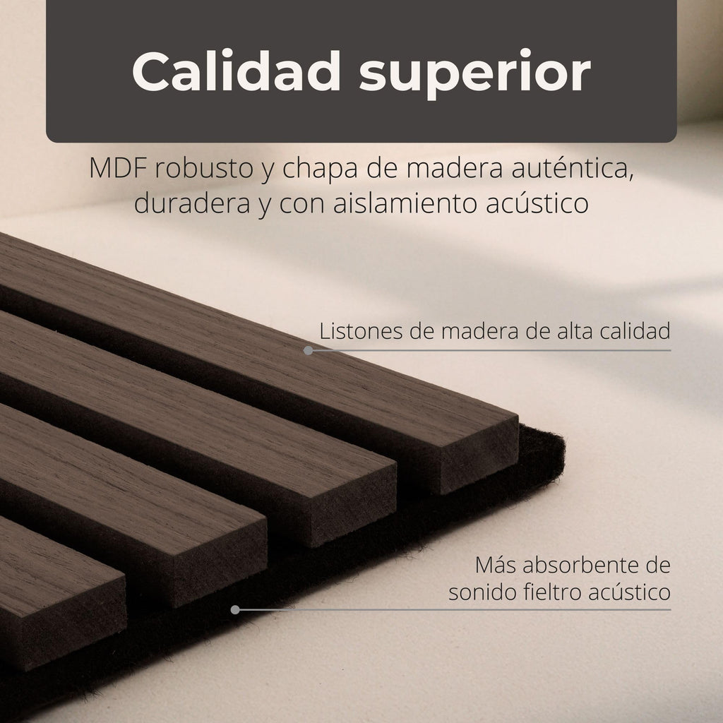Acoustic panels 60x60 cm, 4 pieces black oak, wall covering, wooden wall panels, laminar wall with sound insulation