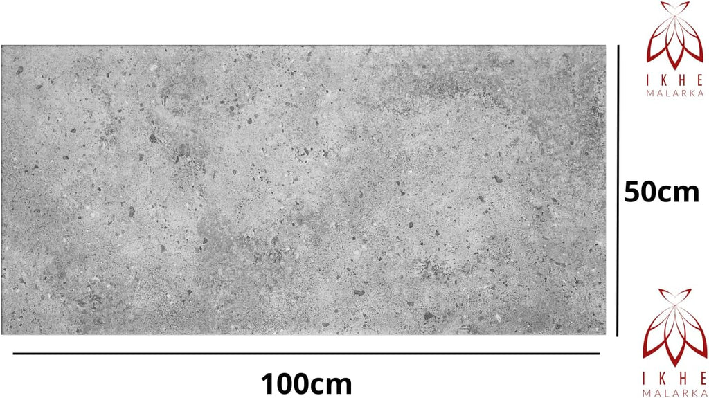 Polystyrene Ceiling Panels, XL Wall Panels, Decoration, Polystyrene and Concrete, Wall Cladding, 3 mm Thick, 100 x 50 cm, 6 m², Pack of 12