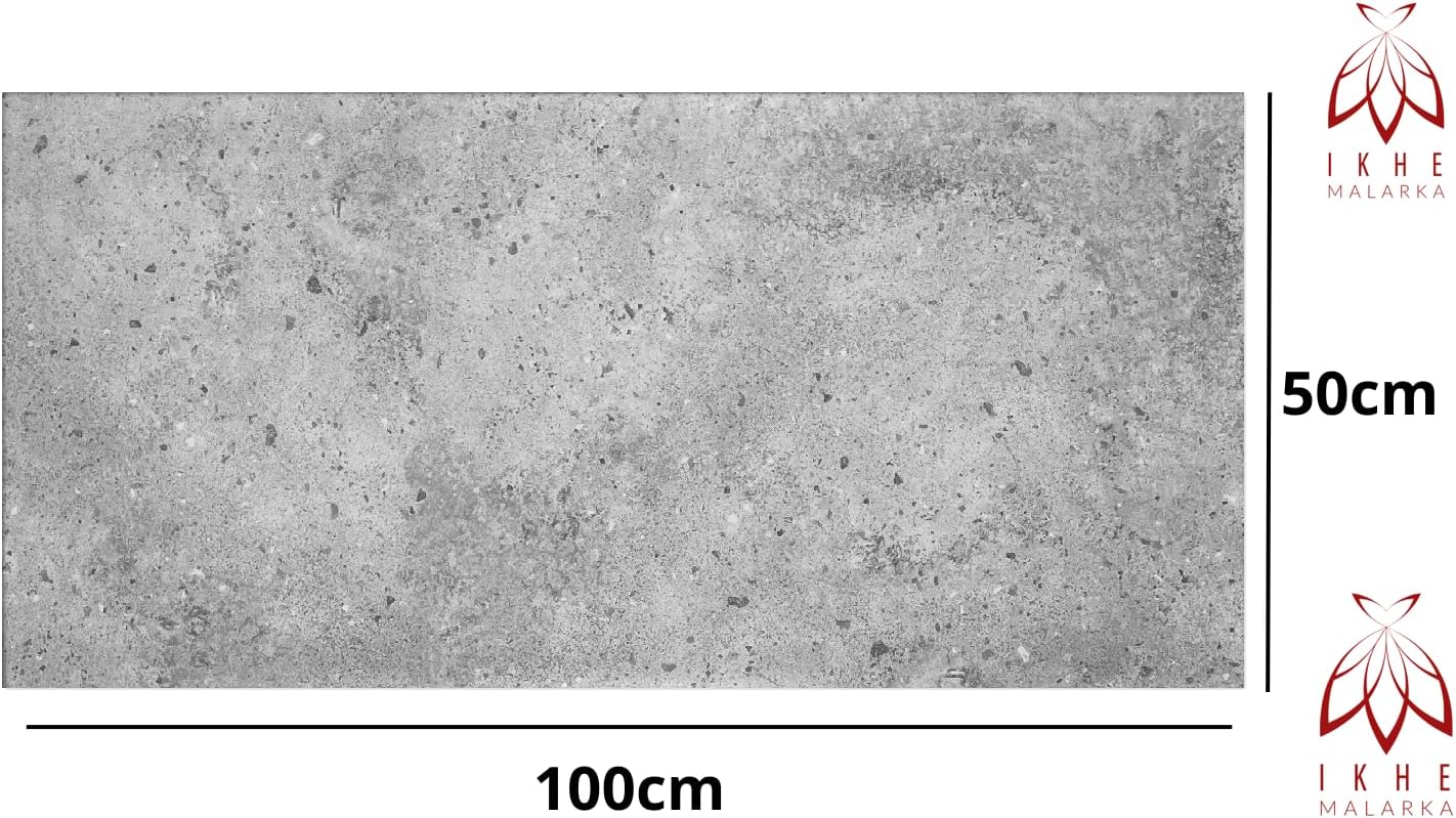 Polystyrene Ceiling Panels, XL Wall Panels, Decoration, Polystyrene and Concrete, Wall Cladding, 3 mm Thick, 100 x 50 cm, 6 m², Pack of 12