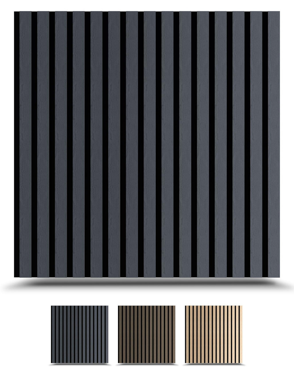 Acoustic panels 60x60 cm, 4 pieces black oak, wall covering, wooden wall panels, laminar wall with sound insulation