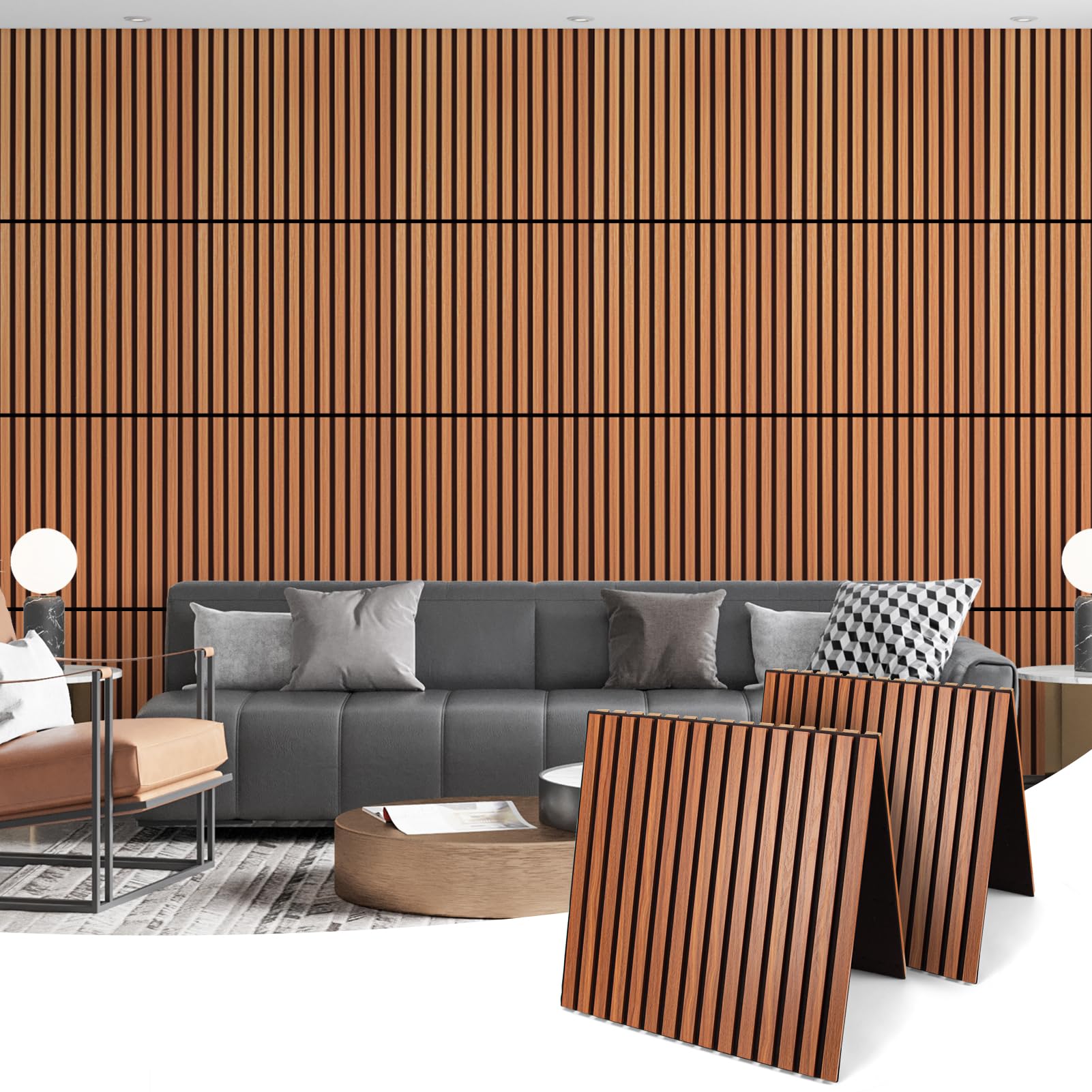 Art3d 3D Folding Acoustic Wall Panels, Soundproofing, 120 x 60 cm, Pack of 2, Felt Wall Cladding, Acoustic Felt Black 1.44 ㎡