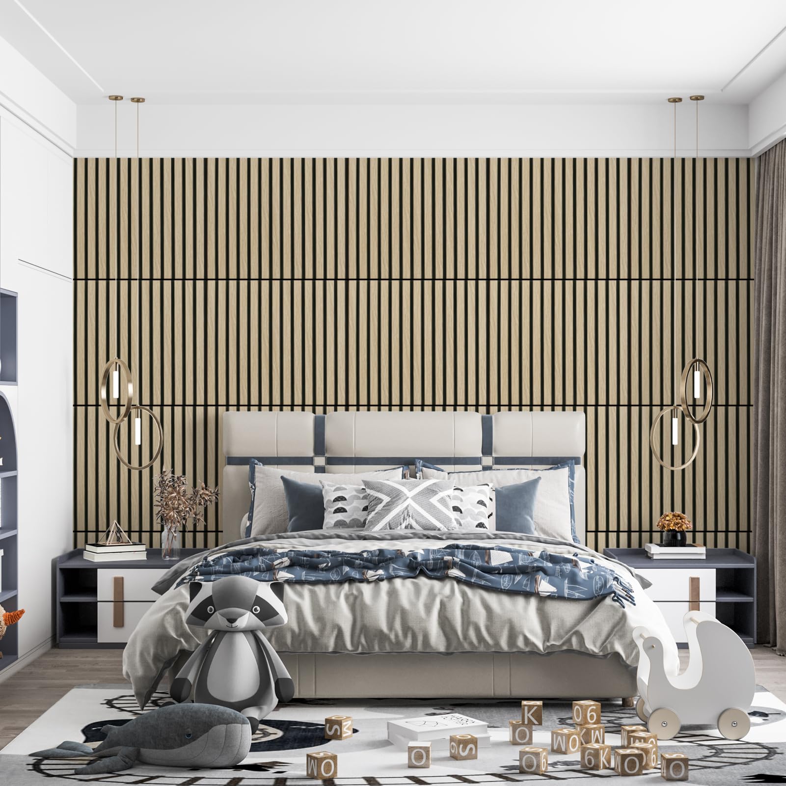 Art3d 3D Folding Acoustic Wall Panels, Soundproofing, 120 x 60 cm, Pack of 2, Felt Wall Cladding, Acoustic Felt Black 1.44 ㎡