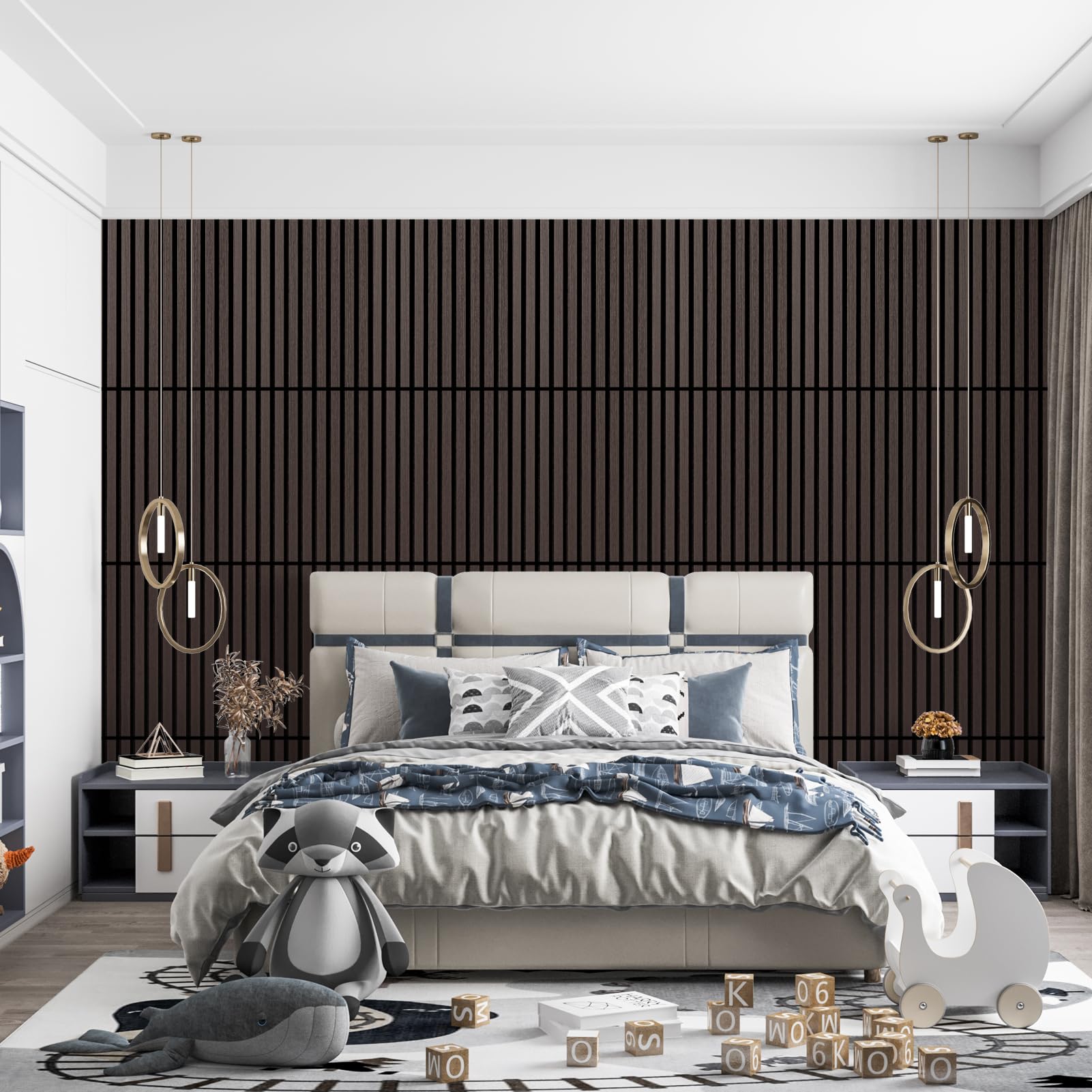 Art3d 3D Folding Acoustic Wall Panels, Soundproofing, 120 x 60 cm, Pack of 2, Felt Wall Cladding, Acoustic Felt Black 1.44 ㎡