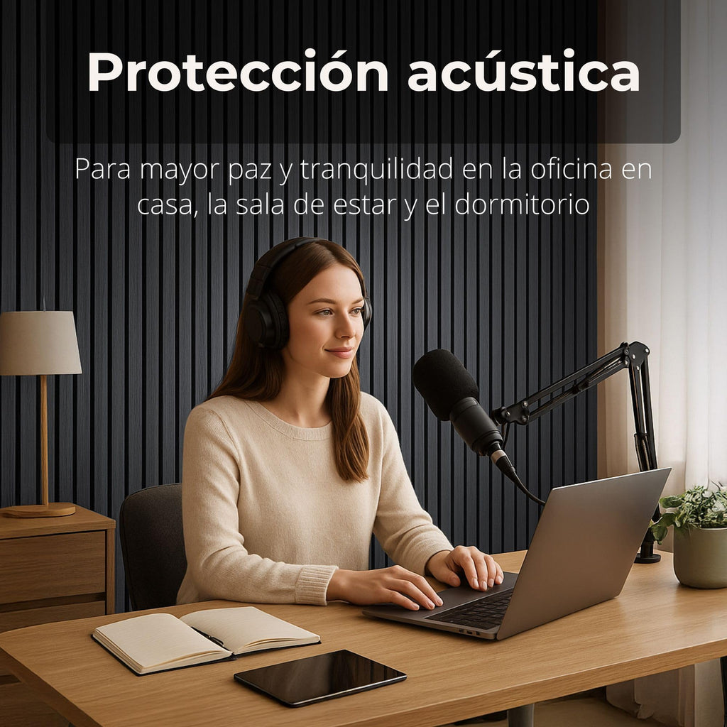 Acoustic panels 60x60 cm, 4 pieces black oak, wall covering, wooden wall panels, laminar wall with sound insulation
