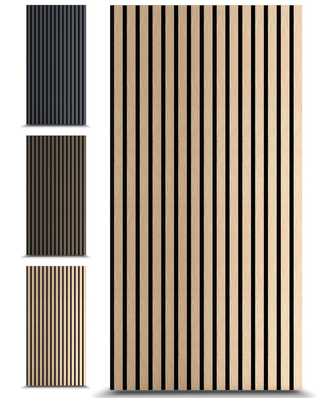 Acoustic panels 60x60 cm, 4 pieces black oak, wall covering, wooden wall panels, laminar wall with sound insulation