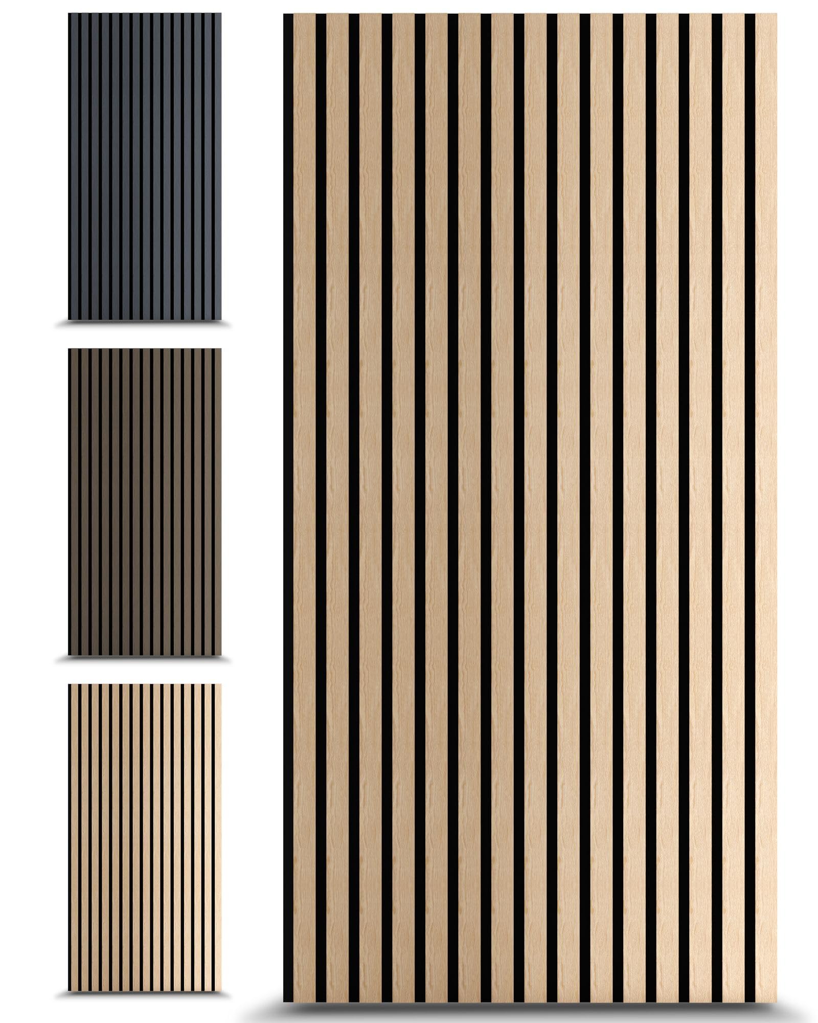 Acoustic panels 60x60 cm, 4 pieces black oak, wall covering, wooden wall panels, laminar wall with sound insulation