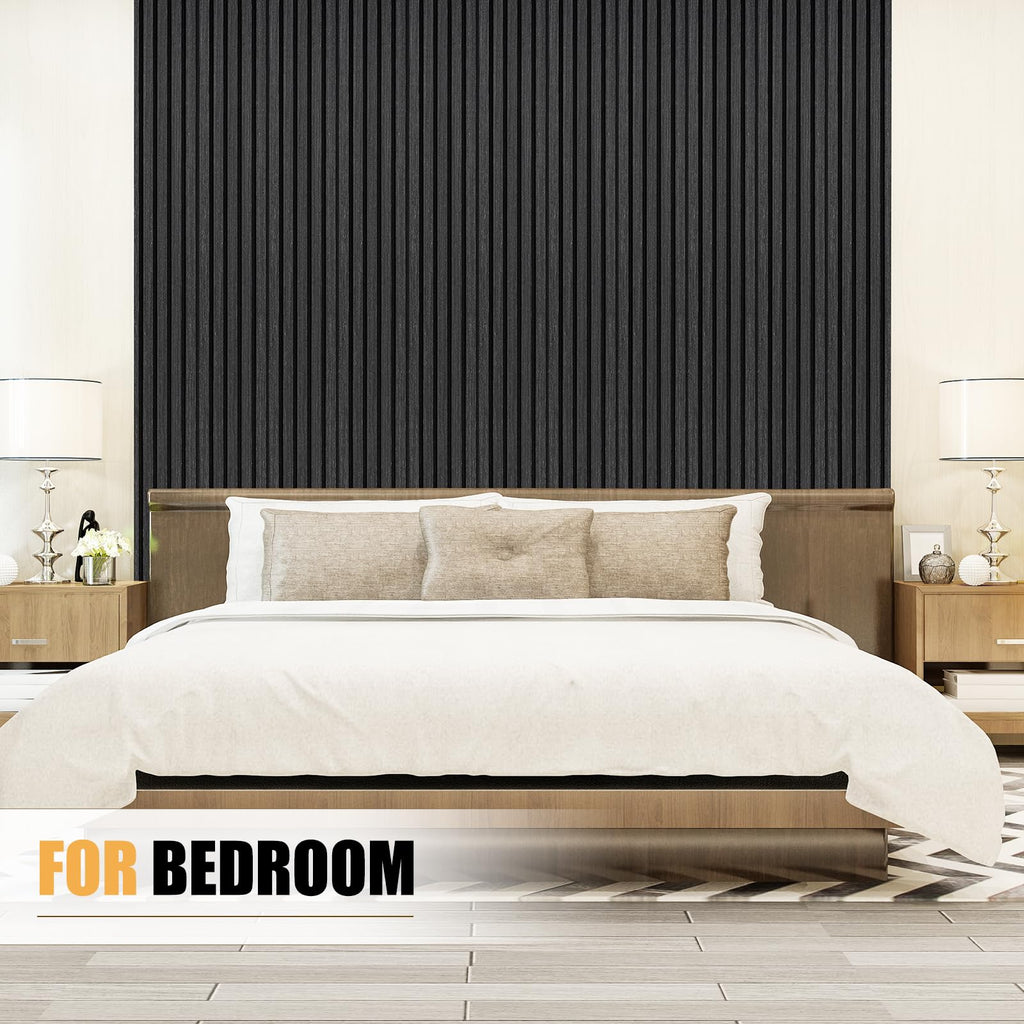 DOLLAR BOSS Wood Panels for Walls, Acoustic Wall Panels 120 x 60 cm, Pack of 2, Sound Proof Wood Panels, 3D Decorative Wall Panels, Slat Wall Panels