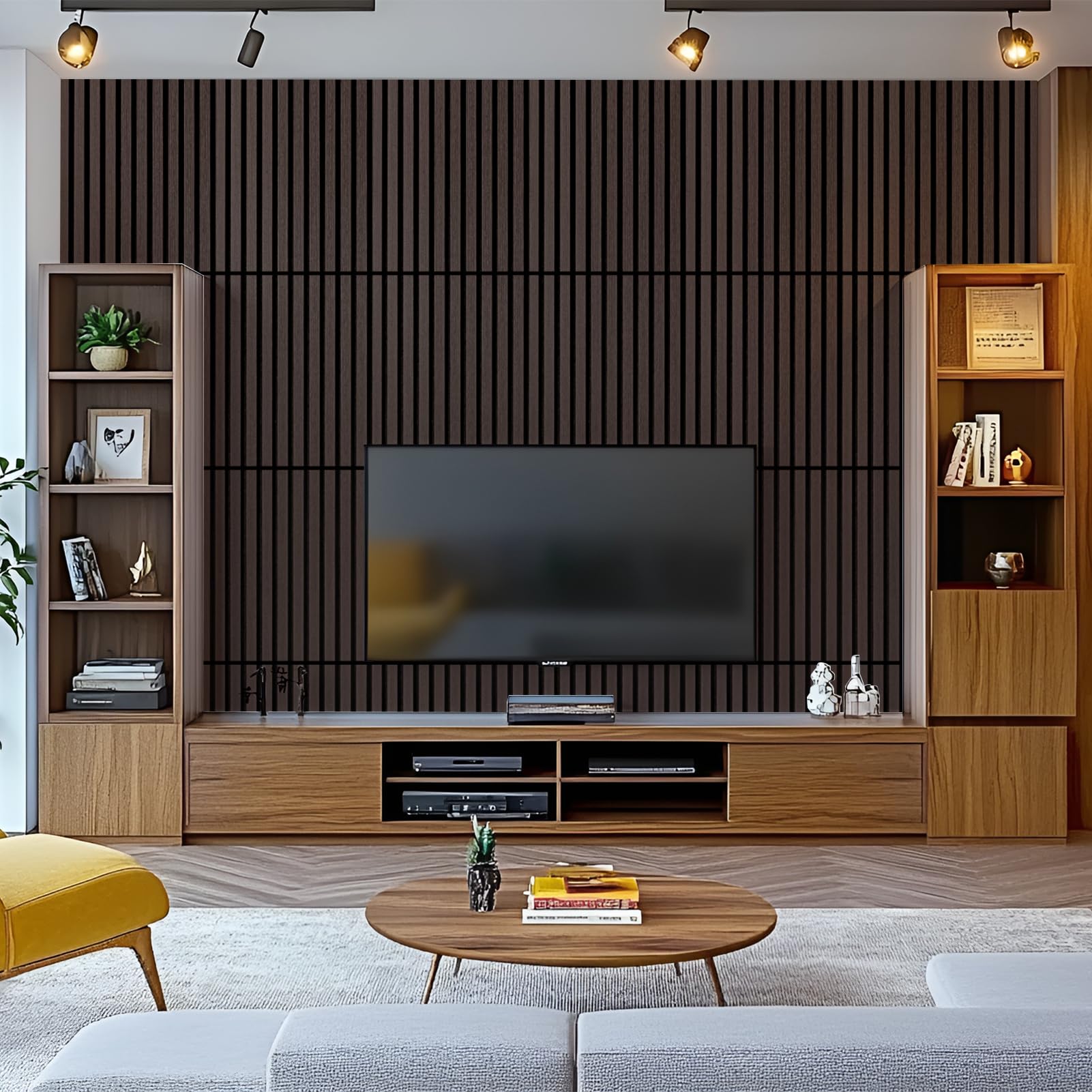 Art3d 3D Folding Acoustic Wall Panels, Soundproofing, 120 x 60 cm, Pack of 2, Felt Wall Cladding, Acoustic Felt Black 1.44 ㎡
