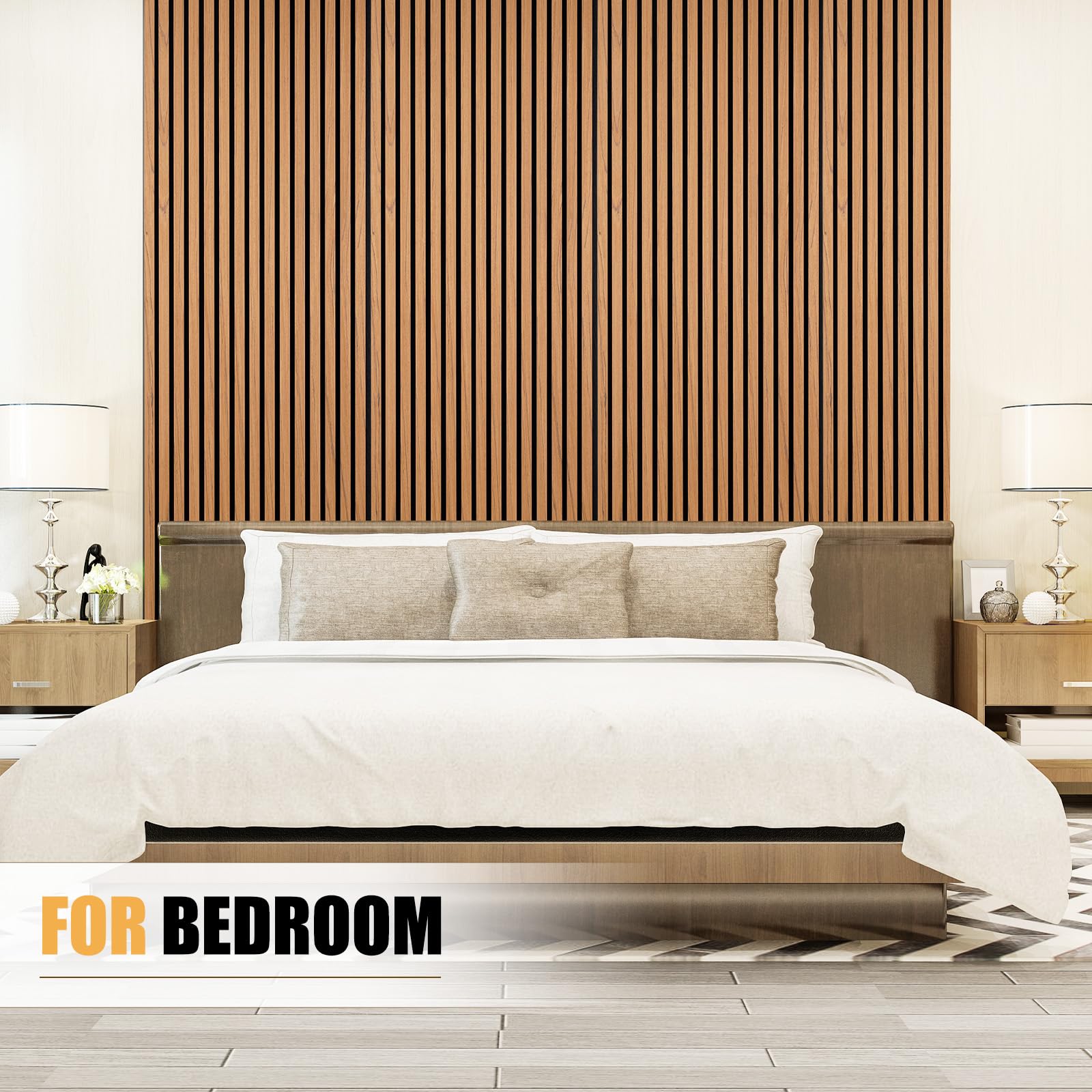 DOLLAR BOSS Wood Panels for Walls, Acoustic Wall Panels 120 x 60 cm, Pack of 2, Sound Proof Wood Panels, 3D Decorative Wall Panels, Slat Wall Panels