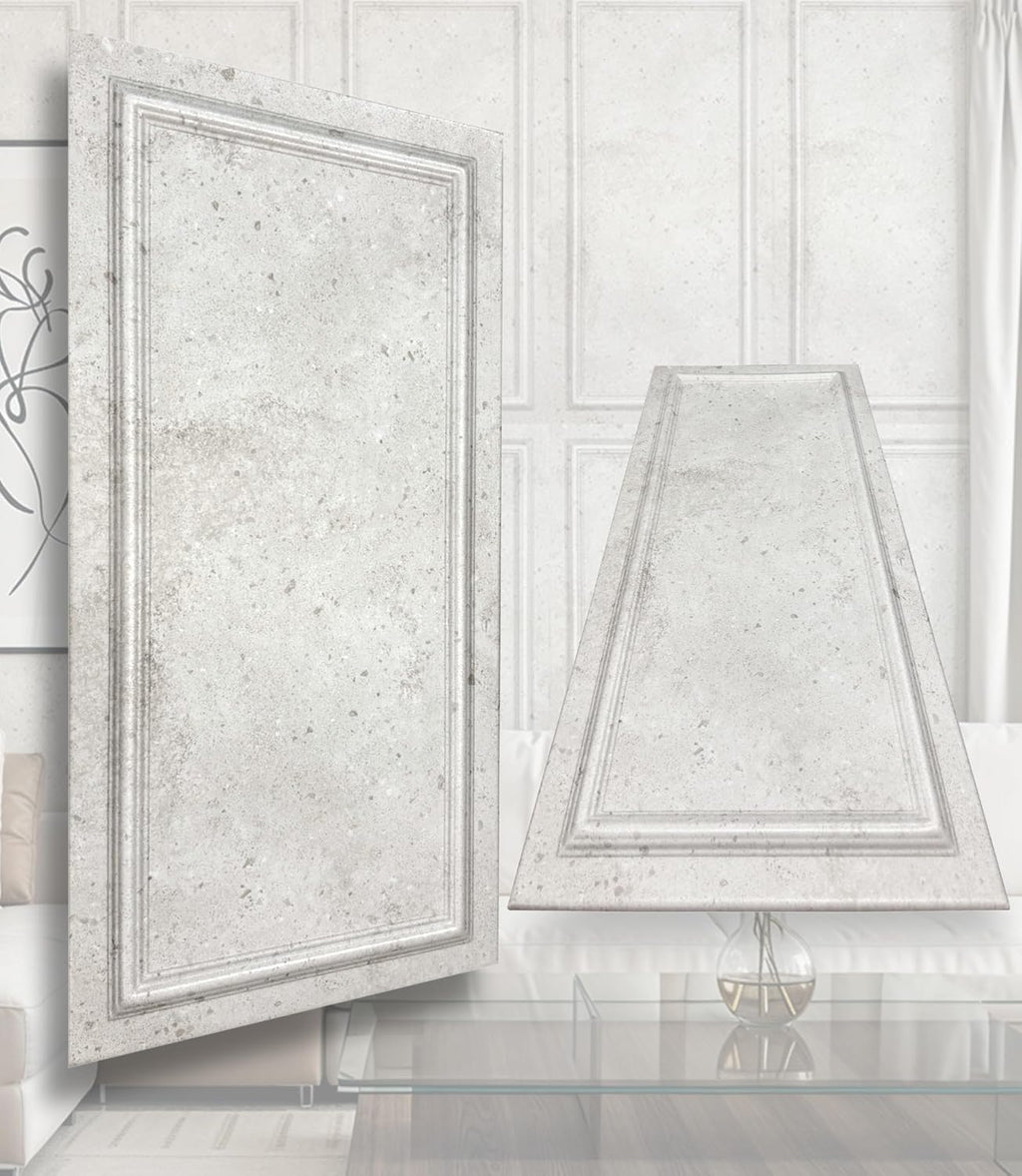 Polystyrene Ceiling Panels, XL Wall Panels, Decoration, Polystyrene and Concrete, Wall Cladding, 3 mm Thick, 100 x 50 cm, 6 m², Pack of 12