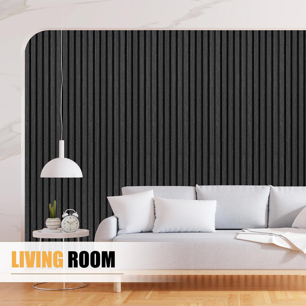 DOLLAR BOSS Wood Panels for Walls, Acoustic Wall Panels 120 x 60 cm, Pack of 2, Sound Proof Wood Panels, 3D Decorative Wall Panels, Slat Wall Panels