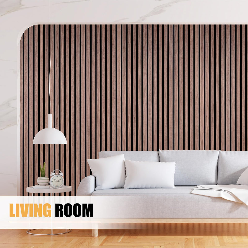 DOLLAR BOSS Wood Panels for Walls, Acoustic Wall Panels 120 x 60 cm, Pack of 2, Sound Proof Wood Panels, 3D Decorative Wall Panels, Slat Wall Panels