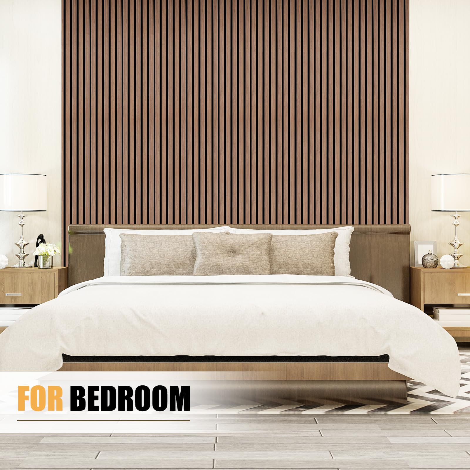 DOLLAR BOSS Wood Panels for Walls, Acoustic Wall Panels 120 x 60 cm, Pack of 2, Sound Proof Wood Panels, 3D Decorative Wall Panels, Slat Wall Panels
