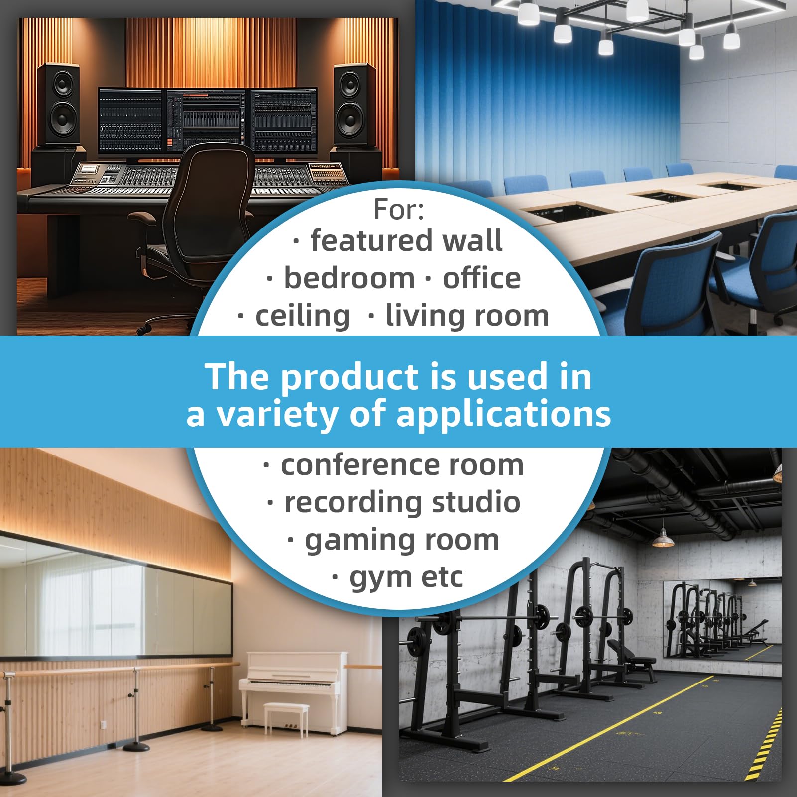 Art3d 3D Folding Acoustic Wall Panels, Soundproofing, 120 x 60 cm, Pack of 2, Felt Wall Cladding, Acoustic Felt Black 1.44 ㎡