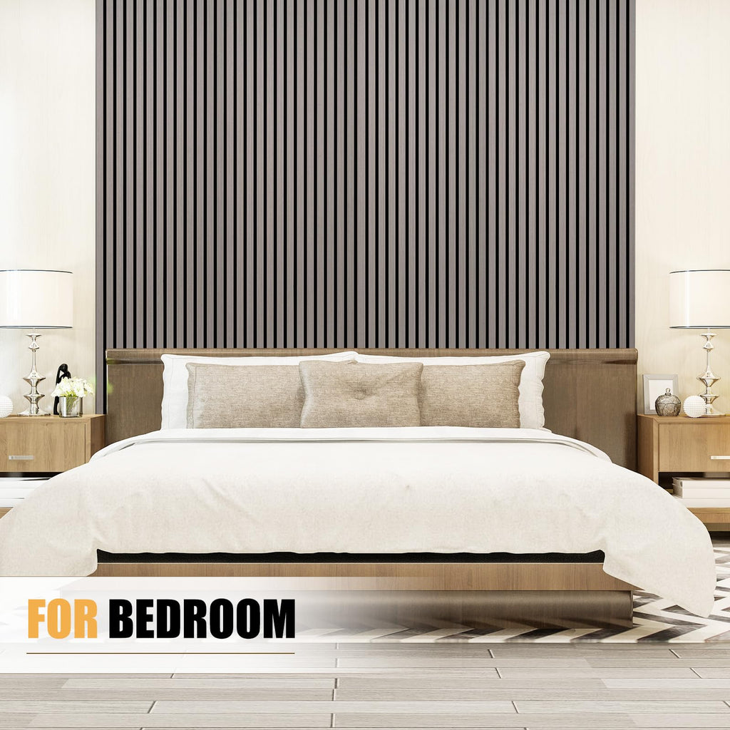 DOLLAR BOSS Wood Panels for Walls, Acoustic Wall Panels 120 x 60 cm, Pack of 2, Sound Proof Wood Panels, 3D Decorative Wall Panels, Slat Wall Panels