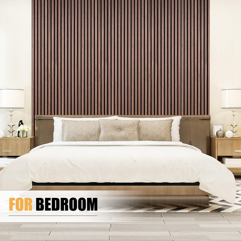 DOLLAR BOSS Wood Panels for Walls, Acoustic Wall Panels 120 x 60 cm, Pack of 2, Sound Proof Wood Panels, 3D Decorative Wall Panels, Slat Wall Panels