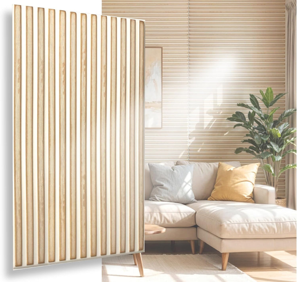 Polystyrene Ceiling Panels, XL Wall Panels, Decoration, Polystyrene and Concrete, Wall Cladding, 3 mm Thick, 100 x 50 cm, 6 m², Pack of 12