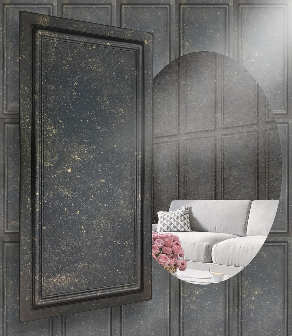 Polystyrene Ceiling Panels, XL Wall Panels, Decoration, Polystyrene and Concrete, Wall Cladding, 3 mm Thick, 100 x 50 cm, 6 m², Pack of 12