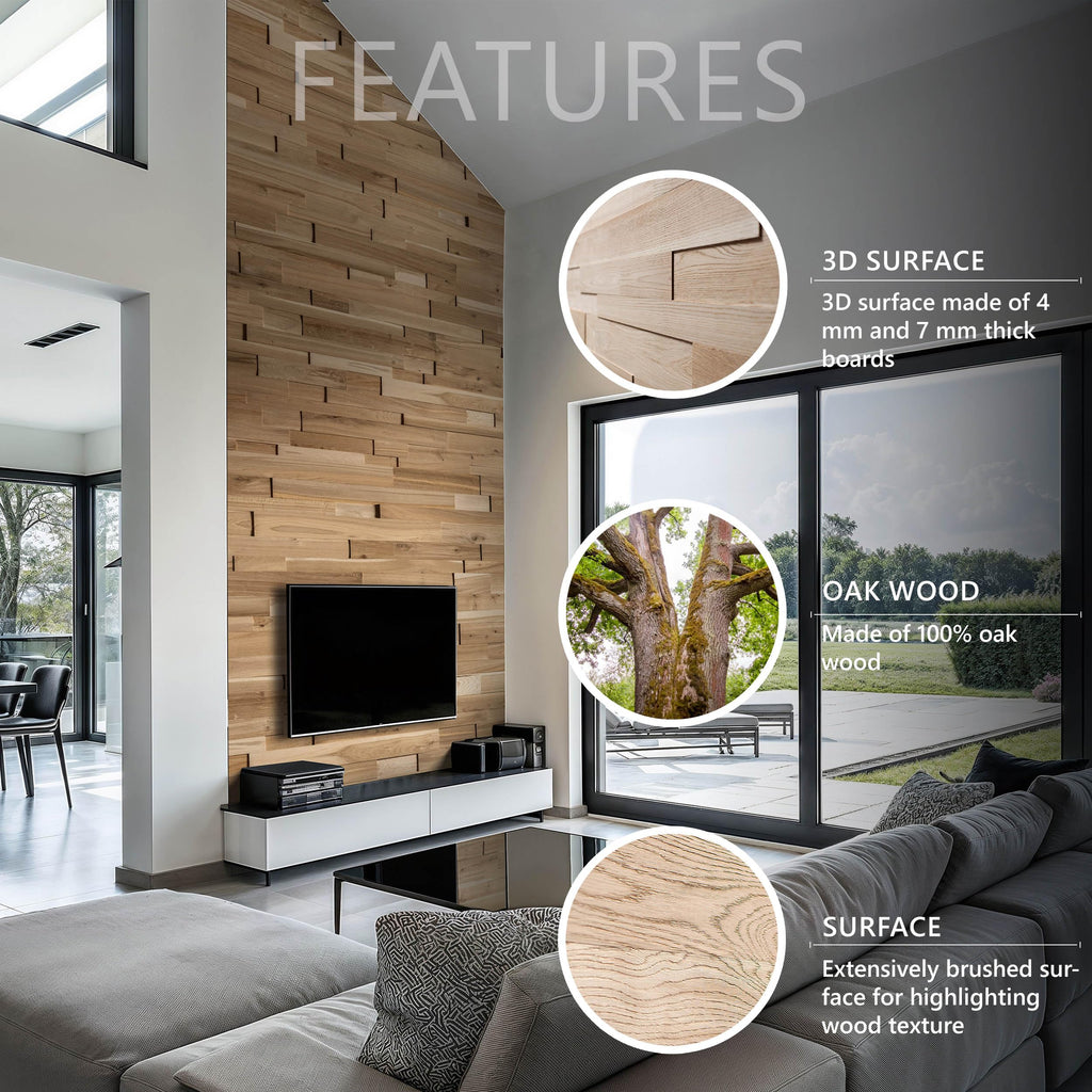 OZO Rustic Oak 3D Wall Panel - 1 m²