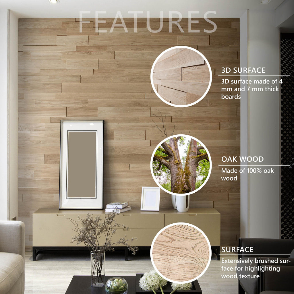 OZO Rustic Oak 3D Wall Panel - 1 m²
